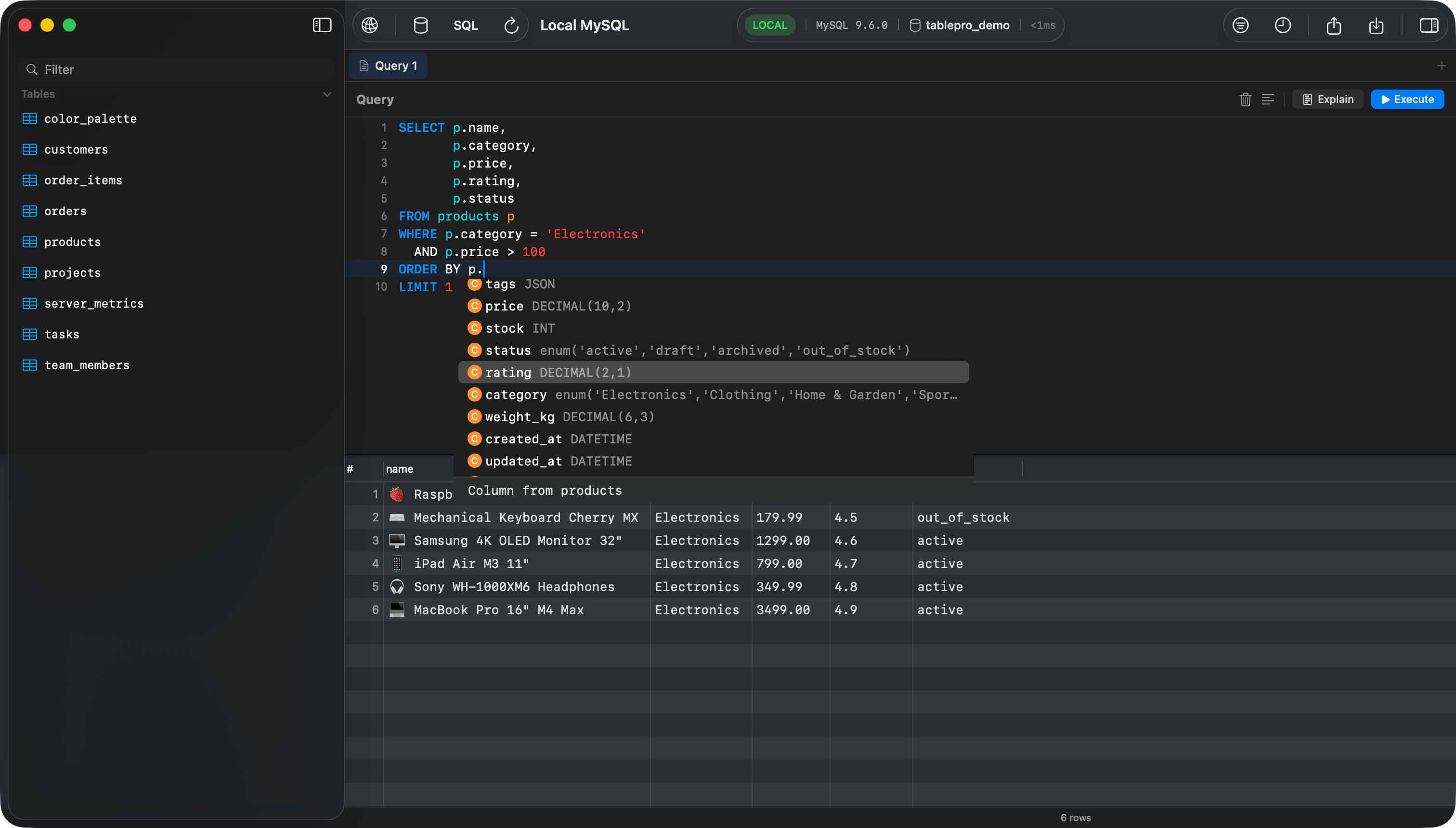 TablePro - Native macOS database client