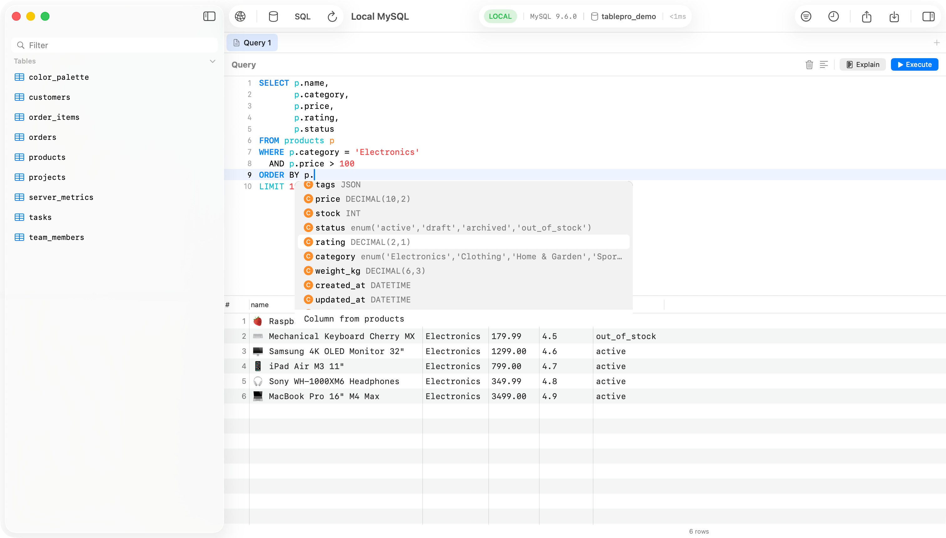 TablePro - Native macOS database client