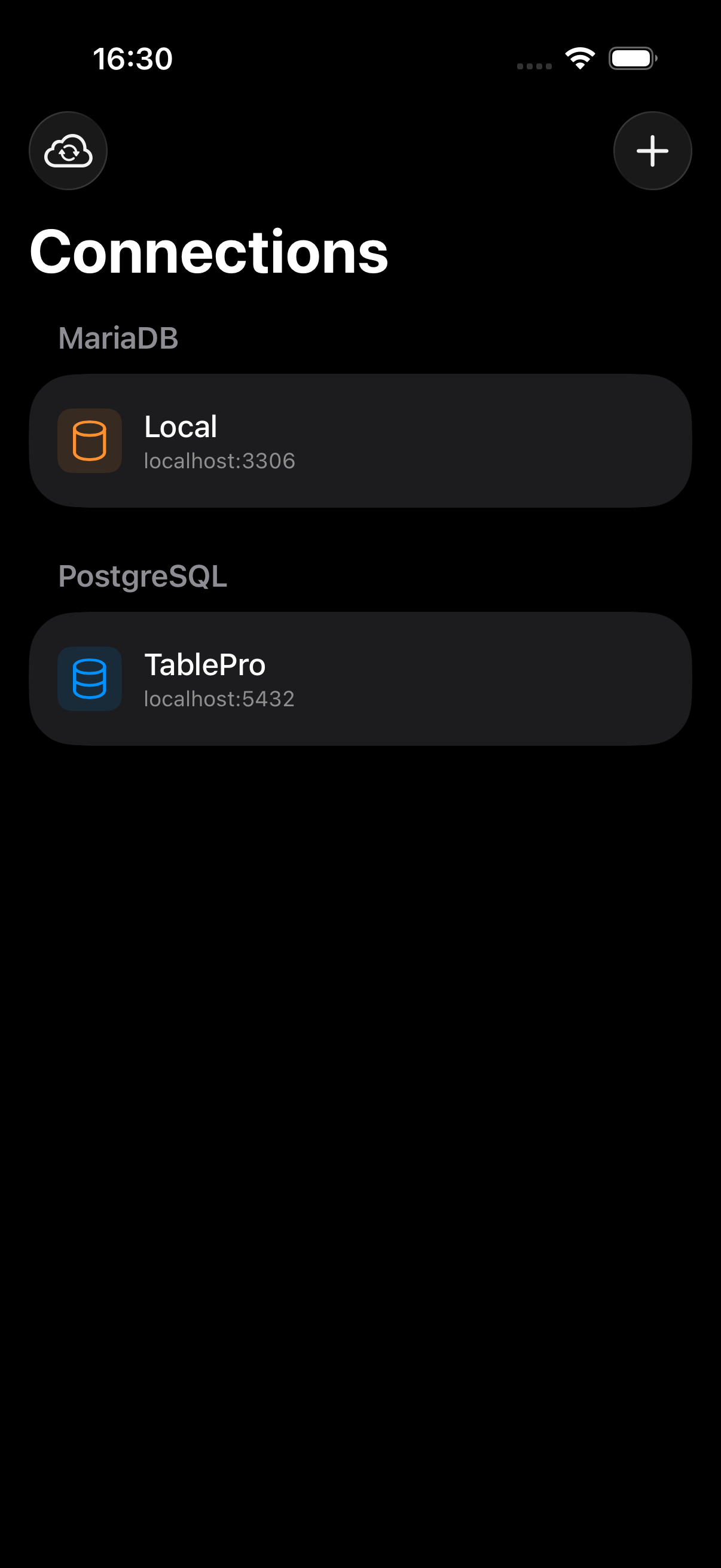 TablePro on iPhone