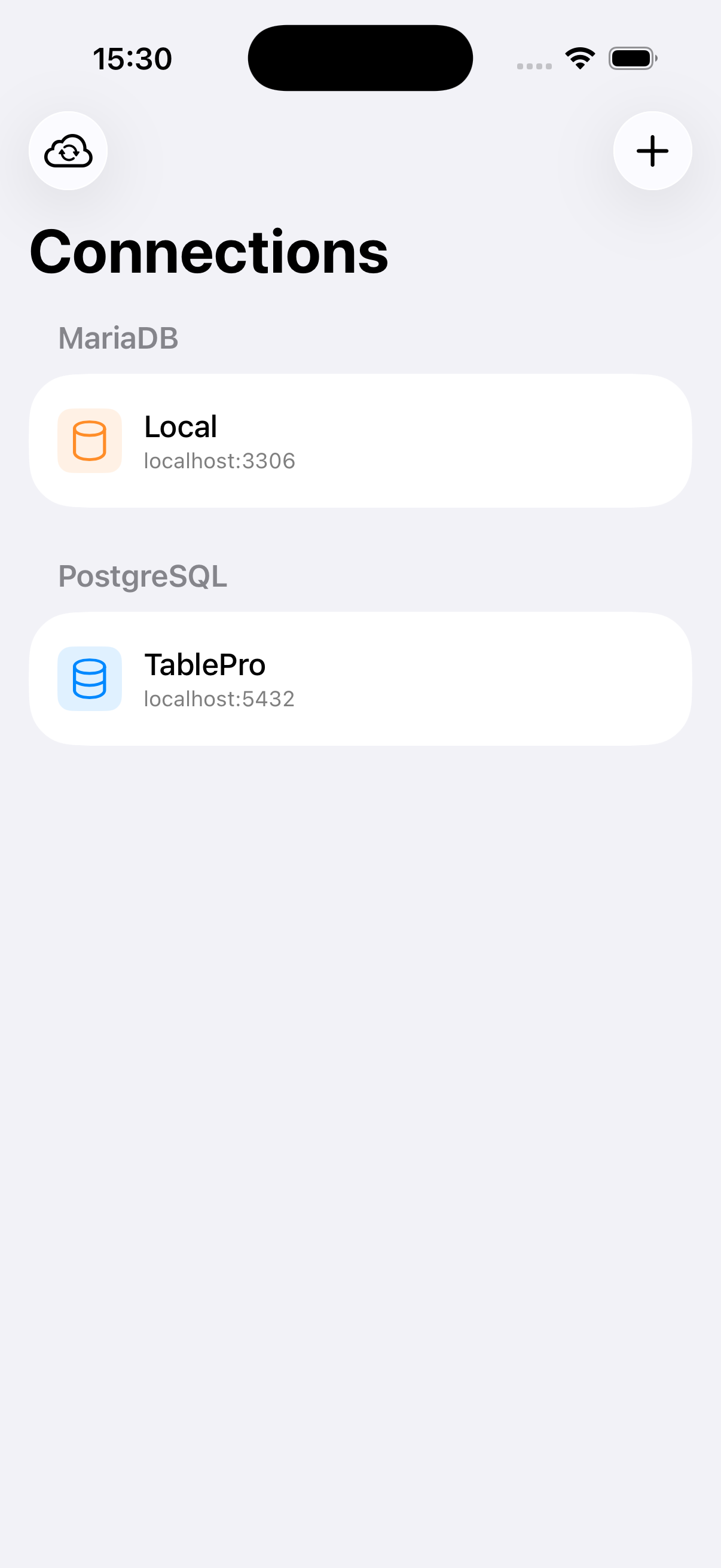 TablePro on iPhone