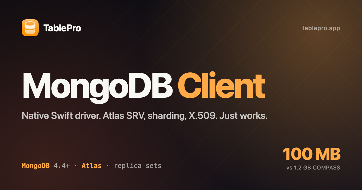 MongoDB GUI Client for Mac - Free & Native | TablePro